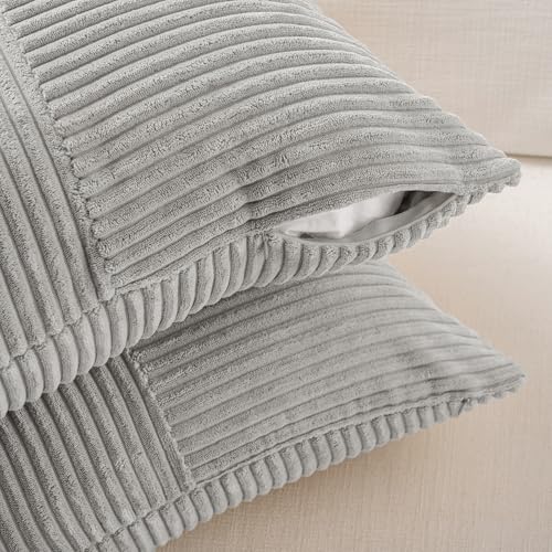 2 Packs Grey Lumbar Decorative Throw Pillow Covers 20x28 Inch for Living Room Couch Bed Sofa (Gray / 28" x 20" (Pack of 2))