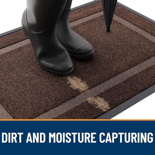 Front Door Mat Outside 33x21 (Dark Brown / 33" x 21")
