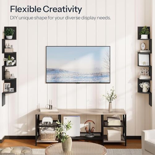 Corner Shelf Wall (Black / 49.2 Inches)