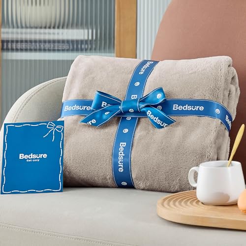 GentleSoft Fleece Throw Blanket for Couch Oxford Tan (Oxford Tan / Throw XL (50" X 70"))