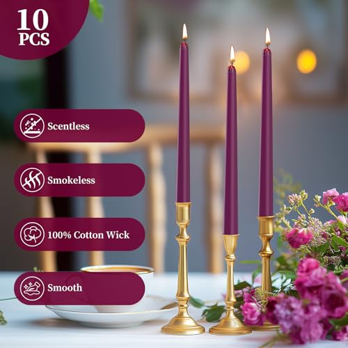 0.87×10 Inch Purple Taper Candles (Purple)