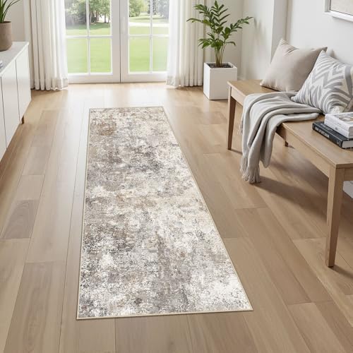 2x6 Washable Runner Rug for Hallway (Brown Grey / 2' x 6' (Runner))