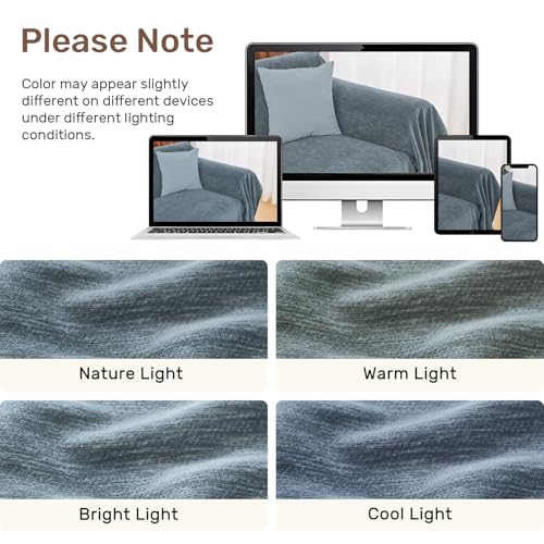 2 Pieces Sectional Couch Covers L Shaped Cover XL Dusty Blue (Dusty Blue / 71"×110"+71"×118")
