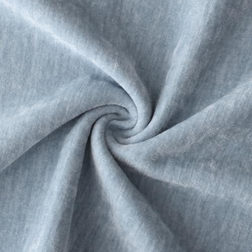 Chenille Light Blue Velvet Throw Pillow Covers 22x22 Set of 2 (Light Blue / 22" x 22" (Pack of 2))