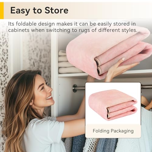 Washable 5'x7' Abstract Area Rug for Living Room Light Pink (Light Pink / 5' x 7' (Rectangular))