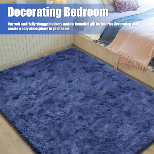 9x12 Fluffy Area Rugs for Living Room Bedroom (Blue / 9' x 12' (Rectangular))