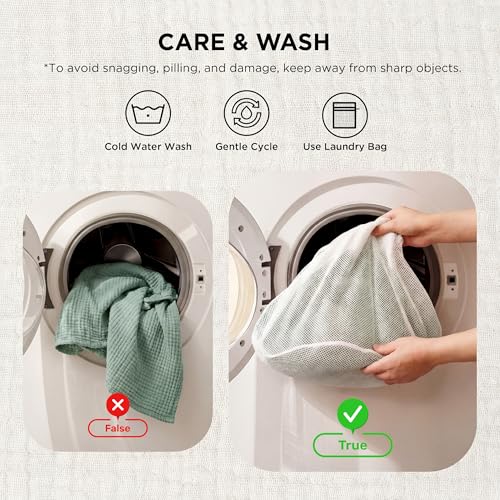 100% Cotton Muslin Blankets for Adults (03 - Sage Green / Throw XL (50" X 70"))