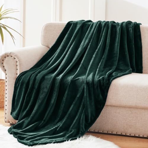 Soft Large Fleece Throw Blanket for Couch (Forest Green / Throw XL (50" x 70"))