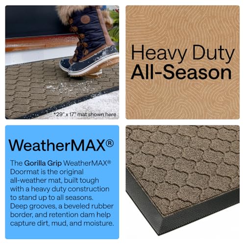 WeatherMAX Door Mat (Latte Quatrefoil / 58" x 34")