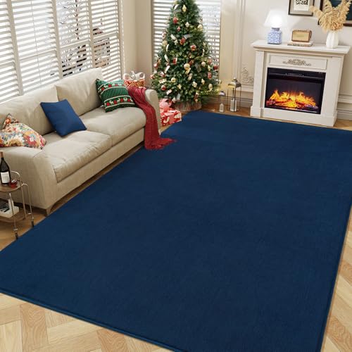 Navy Blue Area Rugs for Bedroom Living Room (4' x 6' (Rectangular) / Navy Blue)