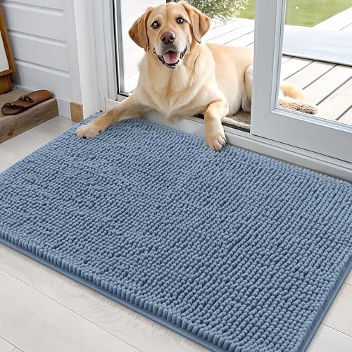 Dog Door Mat for Muddy Paws 36x24 (Airy Blue / 36" X 24")