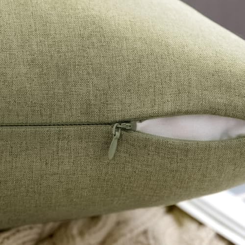 Decorative Outdoor Pillow Covers Lumbar Waterproof 12x20 Light Olive Green (20" x 12" (Pack of 2) / Light Olive Green)