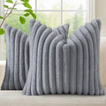 Fall Faux Fur Throw Pillow Covers 18x18 Set of 2 Grey (Grey / 18" x 18" (Pack of 2))
