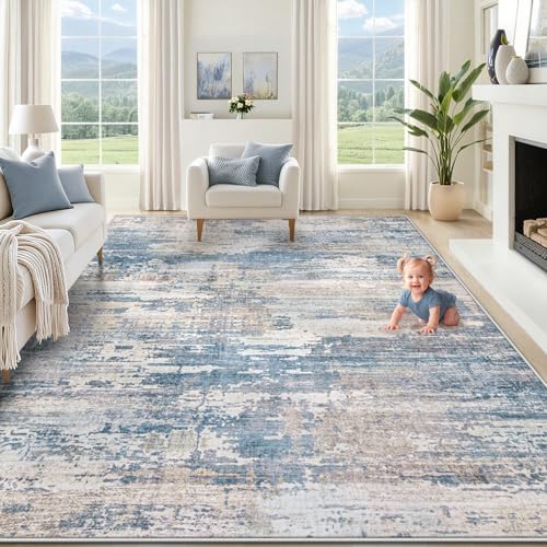 9x12 Area Rug for Living Room (Blue Beige / 9' x 12' (Rectangular))