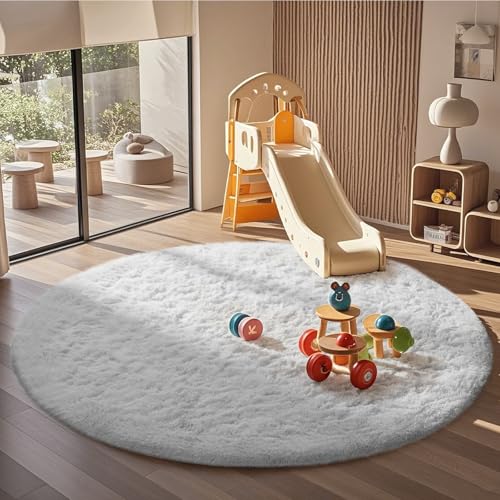 Round Rug 6Ft White Circle Area Rug (4- White / 6' (Round))