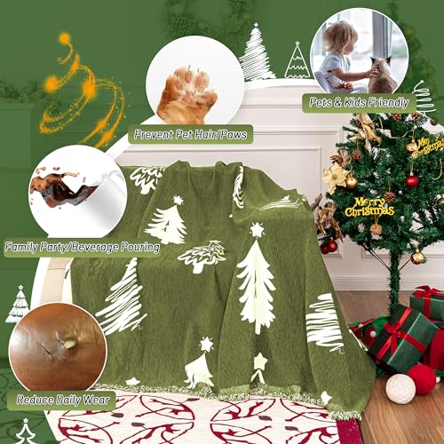 71"X102" Chair Christmas Couch Cover (71" x 102" / 6# Christmas Green)