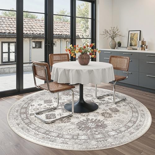 Round Rug 6ft (Brown/Beige / 6' (Round))