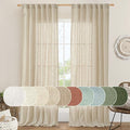 Light Filtering Linen Curtains 102 inches Long (Linen / 52"W x 102"L (Pack of 2))