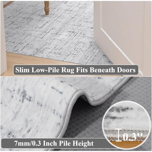6x9 Area Rug Washable Modern Abstract Rug for Bedroom Non Slip Grey (Grey / 6' x 9' (Rectangular))