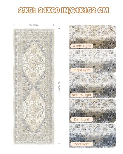 2x5 Rug Runner Non (Beige / 2' x 5' (Runner))