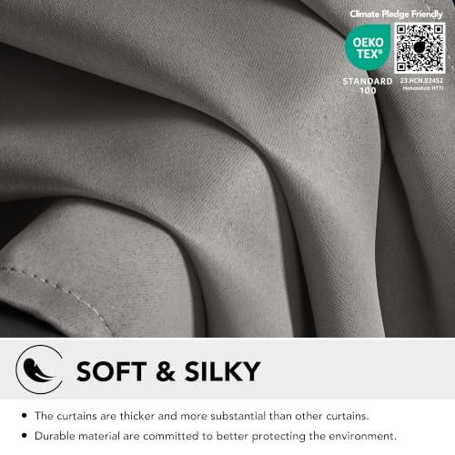 Blackout Curtains for Bedroom (Light Grey / 52"W x 63"L (Pack of 2))