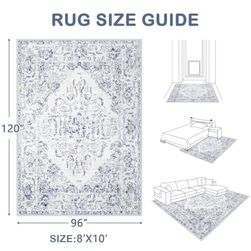 8x10 Area Rugs for Living Room (Blue / 8' x 10' (Rectangular))