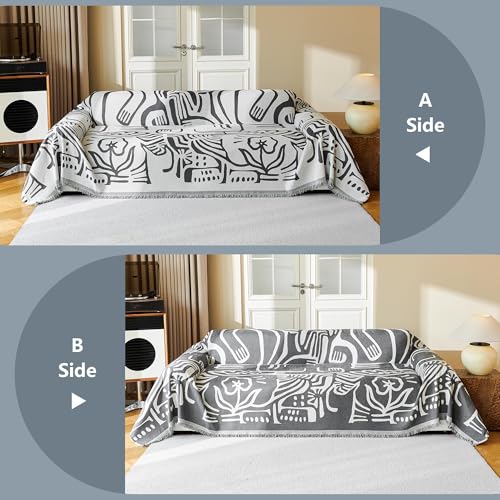 Couch Cover for Dogs (71" x 118" / 8# Abstract Dark Grey)