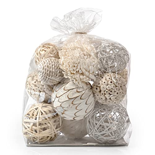 Large Decorative Balls Bowl Filler Decor Orbs White & Cream (Natural White)