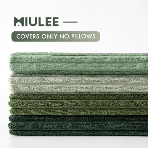 Soft Corduroy Decorative Throw Pillow Covers Forest Green 22x22 (22" x 22" (Pack of 4) / Forest Green)