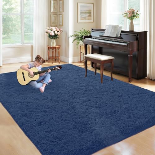 5x7 Area Rug for Living Room (Navy Blue / 5' x 7' (Rectangular))