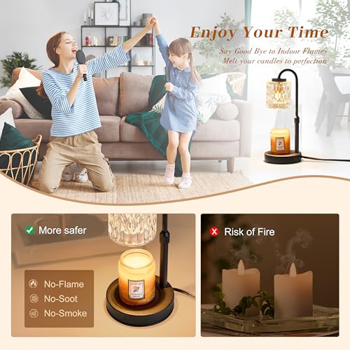 Dimmable Candle Warmer Lamp with Timer (Black Clear)