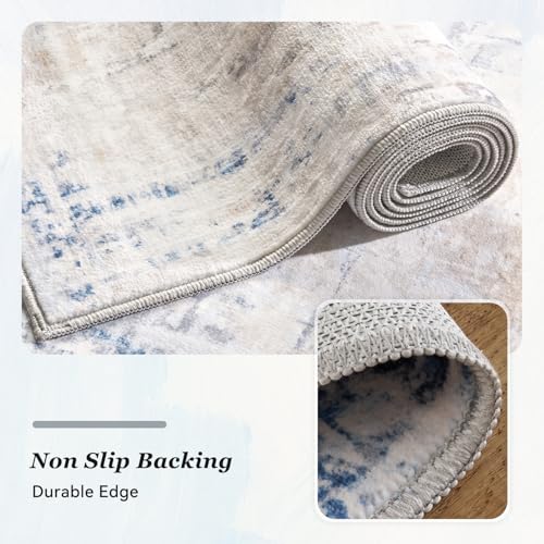 6 x 9 Area Rugs for Living Room (Blue & Grey / 6' x 9')