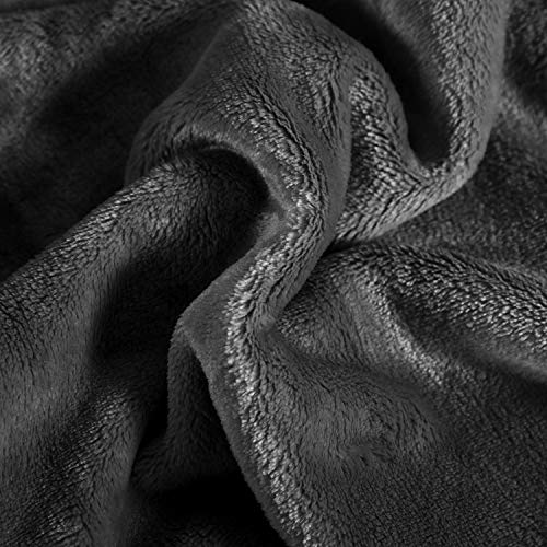 Large Flannel Fleece Throw Blanket (90"x90" / Grey)