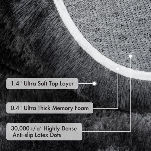10x14 Ft Extra Large Shag Rugs for Living Room (Dark Grey / 10' X 14' (Rectangular))