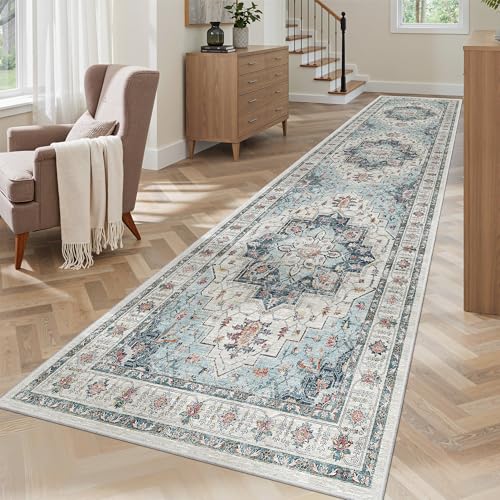 Hallway Runner Rug 2'6''x10' Blue (Blue / 2'6" x 10' (Runner))