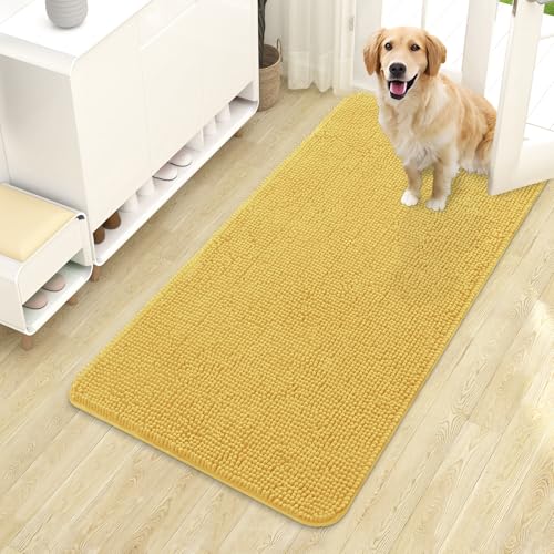 Dog Door Mat for Muddy Paws 44x24 (Yellow / 44" X 24")