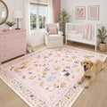 Dog 5x7 Pink Area Rugs for Baby Girl Nursery (Dog/Baby Pink / 5' x 7' (Rectangular))