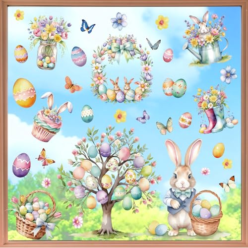 9 Sheets Easter Window Clings Decor (Happy Easter)