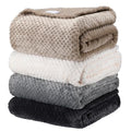 4 Pcs Fleece Throw Blanket (Neutral Color)