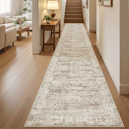 Runner Rug 2x12 Washable Non (Brown / 2' x 12' (Runner))