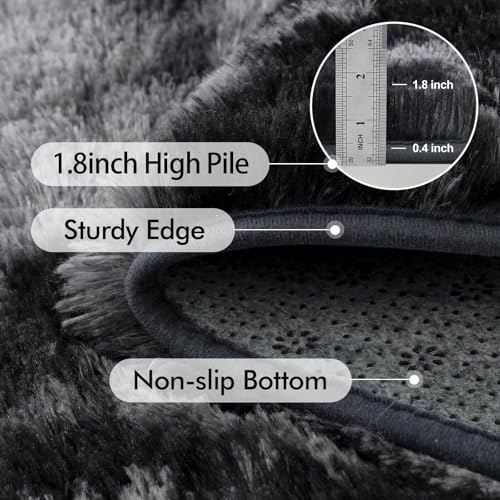 7x10 Ft Extra Large Shag Rugs for Living Room (Dark Grey / 7' X 10' (Rectangular))