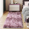 Soft Runner Rugs for Bedroom Hallways (2' x 4' (1 pc) / Tie-dyed Grey Purple)