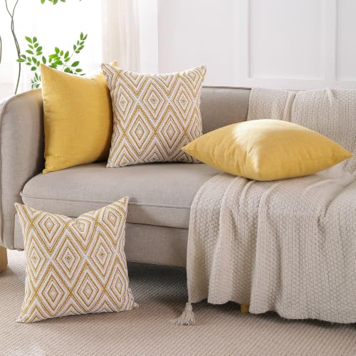 Throw Pillow Covers 18x18 (Ochre / 18" x 18" (Pack of 4))