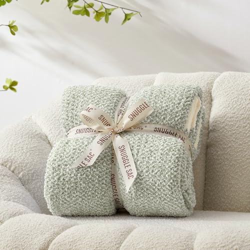 Heather Sage Green Throw Blanket for Couch (Sage Green / Throw (50"x60"))