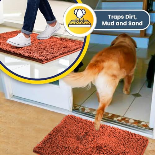 Super Water Absorbent Door Mat Indoor (Orange / 48" x 72")
