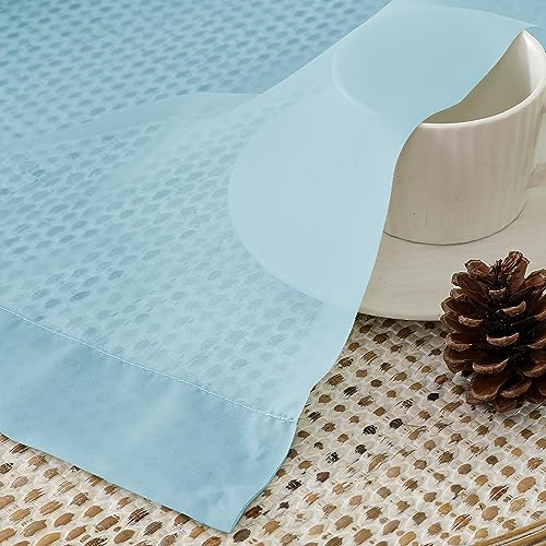 2 Pack Basic Sky Blue Sheer Curtain Drapes 63 Inch Length 2 Panels for Living Room (40"W x 63"L (Pack of 2) / Sky Blue)