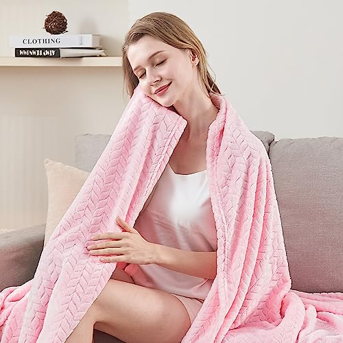 Super Soft Pink Cute Throw Blanket (Baby Pink / Throw/Travel-50x60 IN)