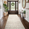 4x10 Runner Rug Washable Moroccan (Beige / 4' x 10')
