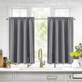Short Blackout Curtains 42 x 36 Inch Long for Kitchen RV Bunk Grey (Grey / 42"W x 36"L (Pack of 2))