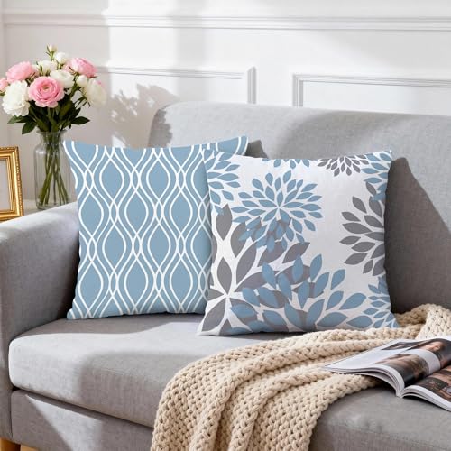 Throw Pillow Covers 16x16 (Blue Aqua / 16" x 16" (Pack of 4))